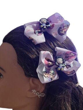 K-pop Girls Purple Character Hair Bows - Decorative Bow Clips